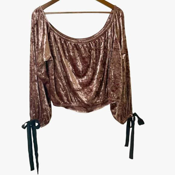 Forever 21 Womens Top 3XL Fairy Velvet Whimsigoth Romantic Holiday Peasant Boho - Picture 1 of 8